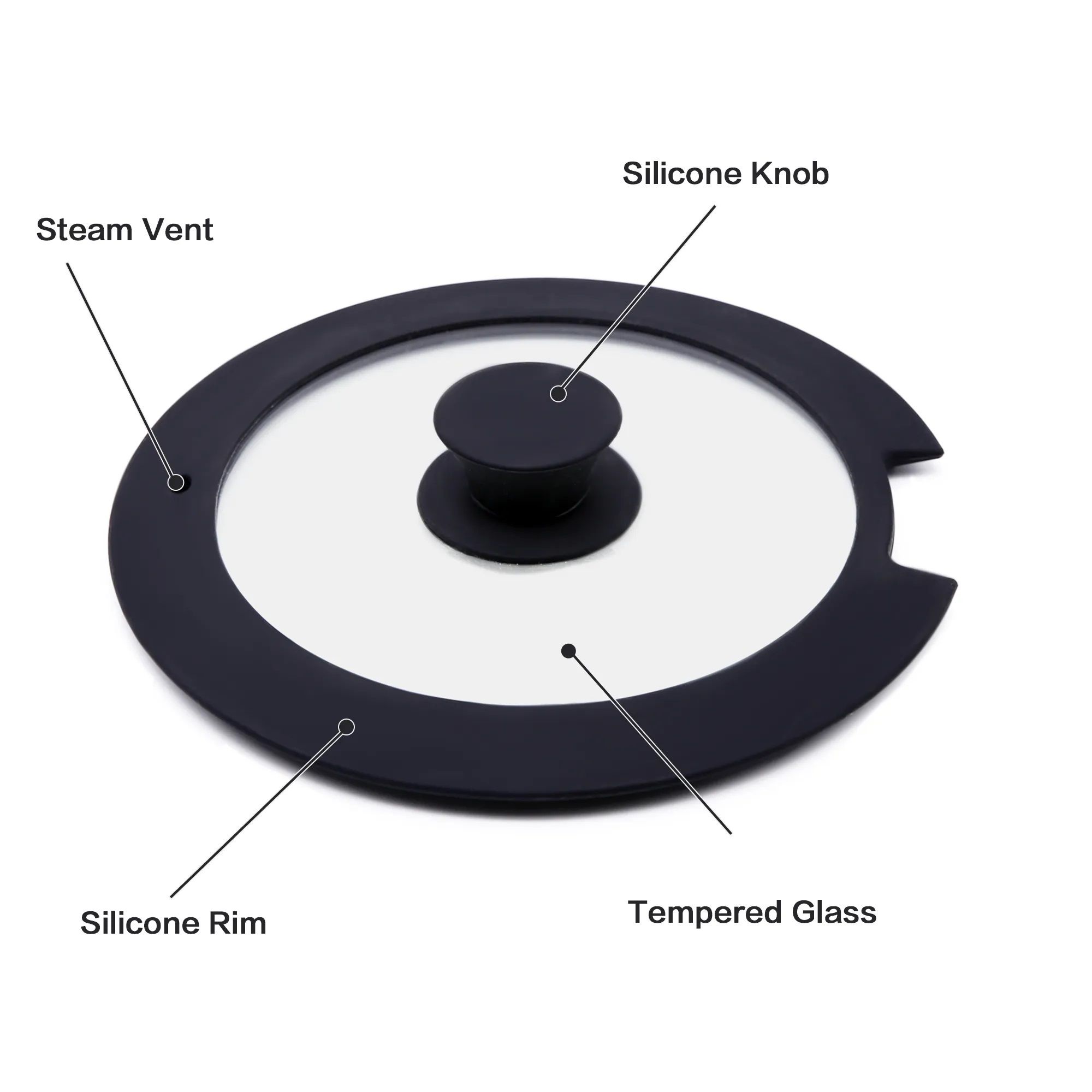 Silicone Glass Lid for Non Stick Cookware Pan Pot Set Kitchen Accessories Tempered Glass Lid