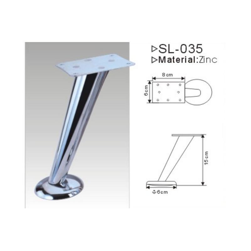 Metal Silver Iron Oblique Cone Legs Coffee Table Feet Chair Foot Bed Cabinet Feet Sofa Leg for Furniture Couch