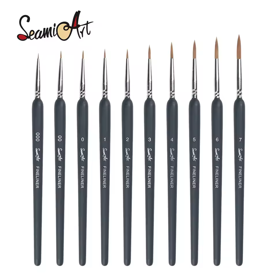 Seamiart 1pc Hook Line Acrylic Fine Detail Paint Brush Artist Fineliner Brush 10 Sizes Nylon Hair