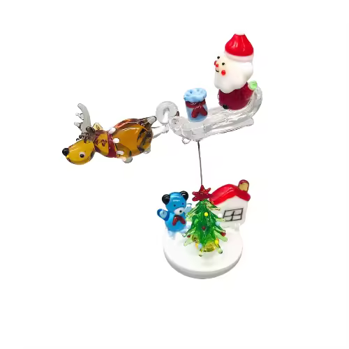Handmade Customizable Size Lampwork Glass Animal Figurines For Festive Christmas Holiday Decoration