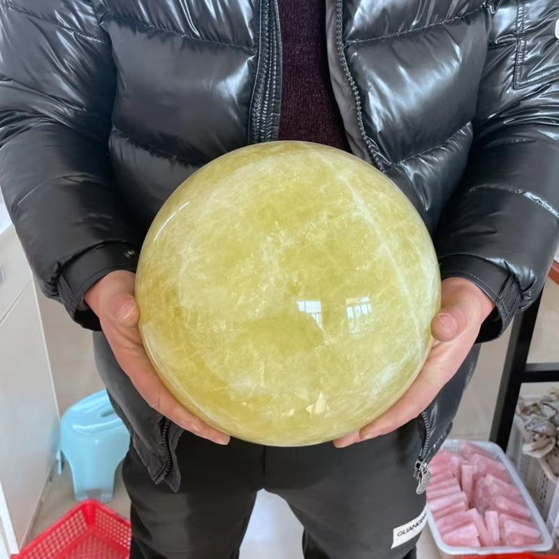 Large Size Healing Crystals Gemstone Natural Yellow Citrine Ball Sphere for Home Decoration