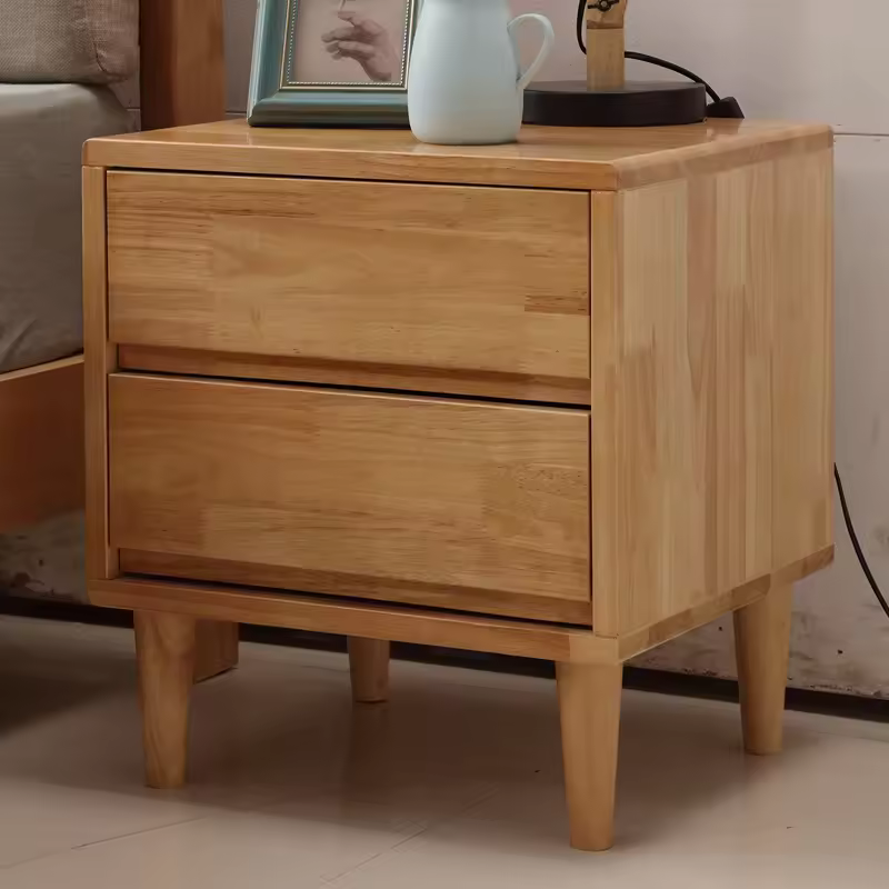 Modern Nordic Style Solid Wood Bedside Table Simple Design Nightstand For Home Small Apartment Bedroom-manufacturer Wholesale