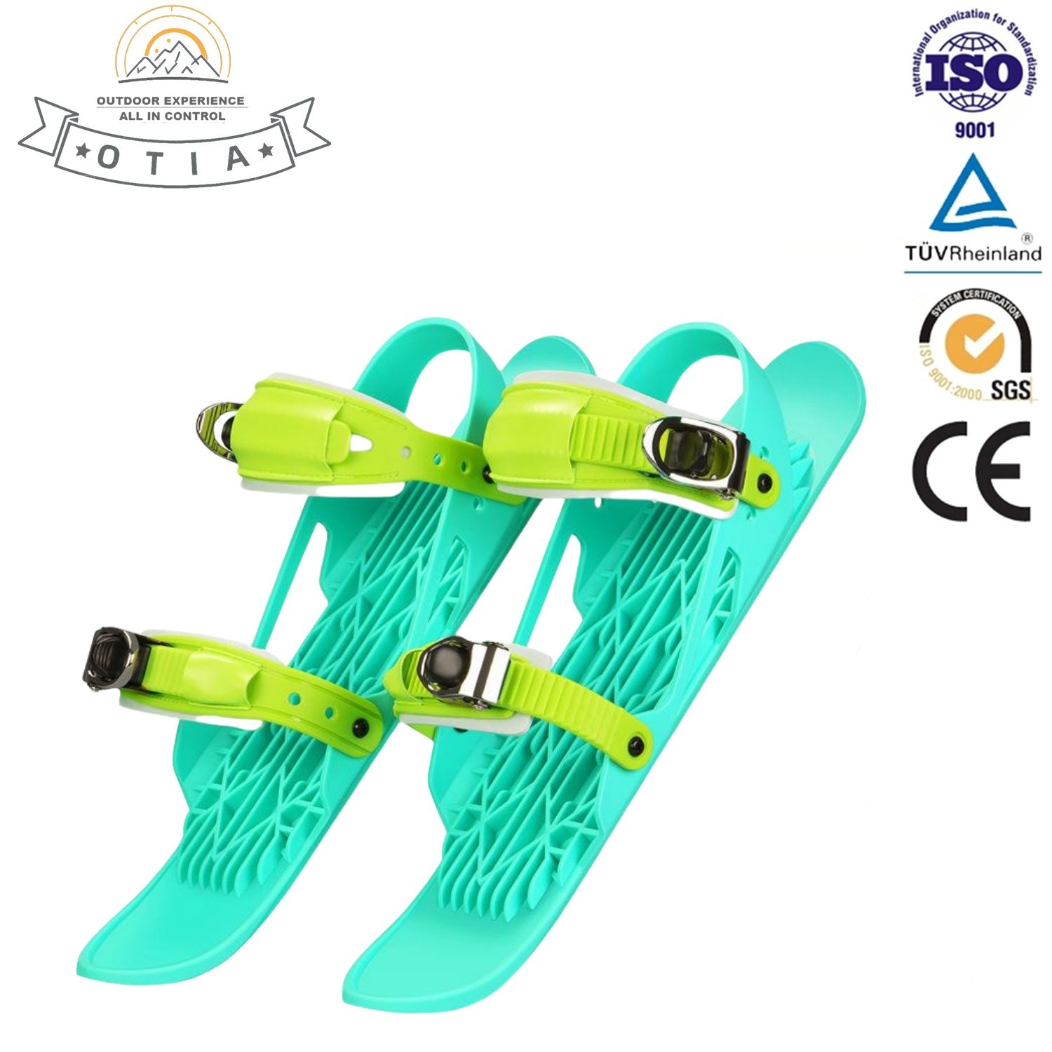 Mini Ski Skates Winter Portable Sled Ski Boots Adjustable Short Snow Skates Snowboard