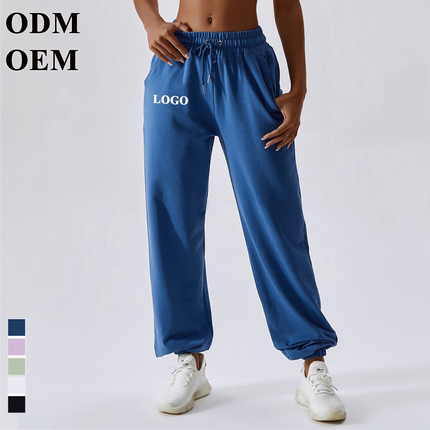 Womens Elastic and Adjustable Waistband Joggers with Pockets Lounge Pants for Yoga Workout Running