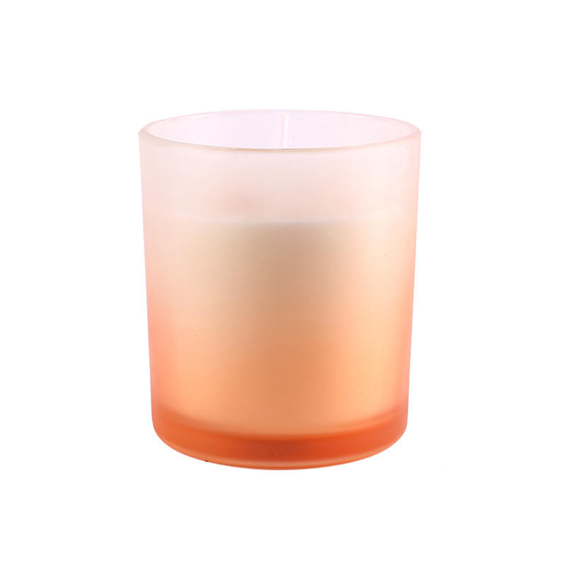 Huaming High Quality Soy Wax Frosted Glass Aromatherapy Handmade Gradient Color Crystal Scented Flower Candles with Stones