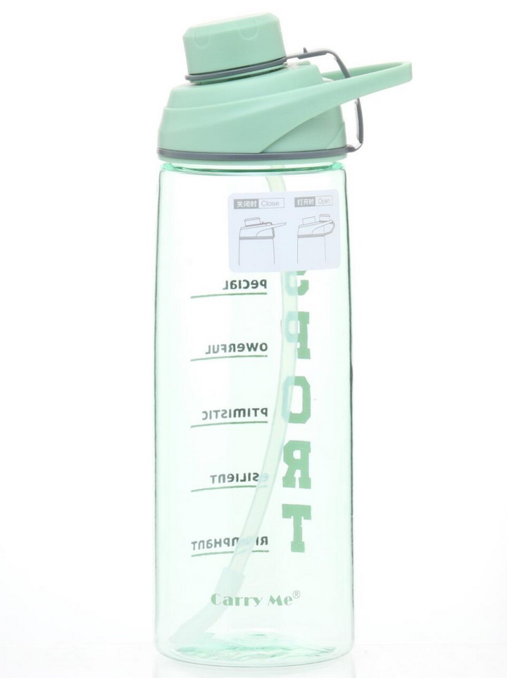 Low MOQ Plastic Water Cup with Straw Lid Outdoor Sport Water Bottle