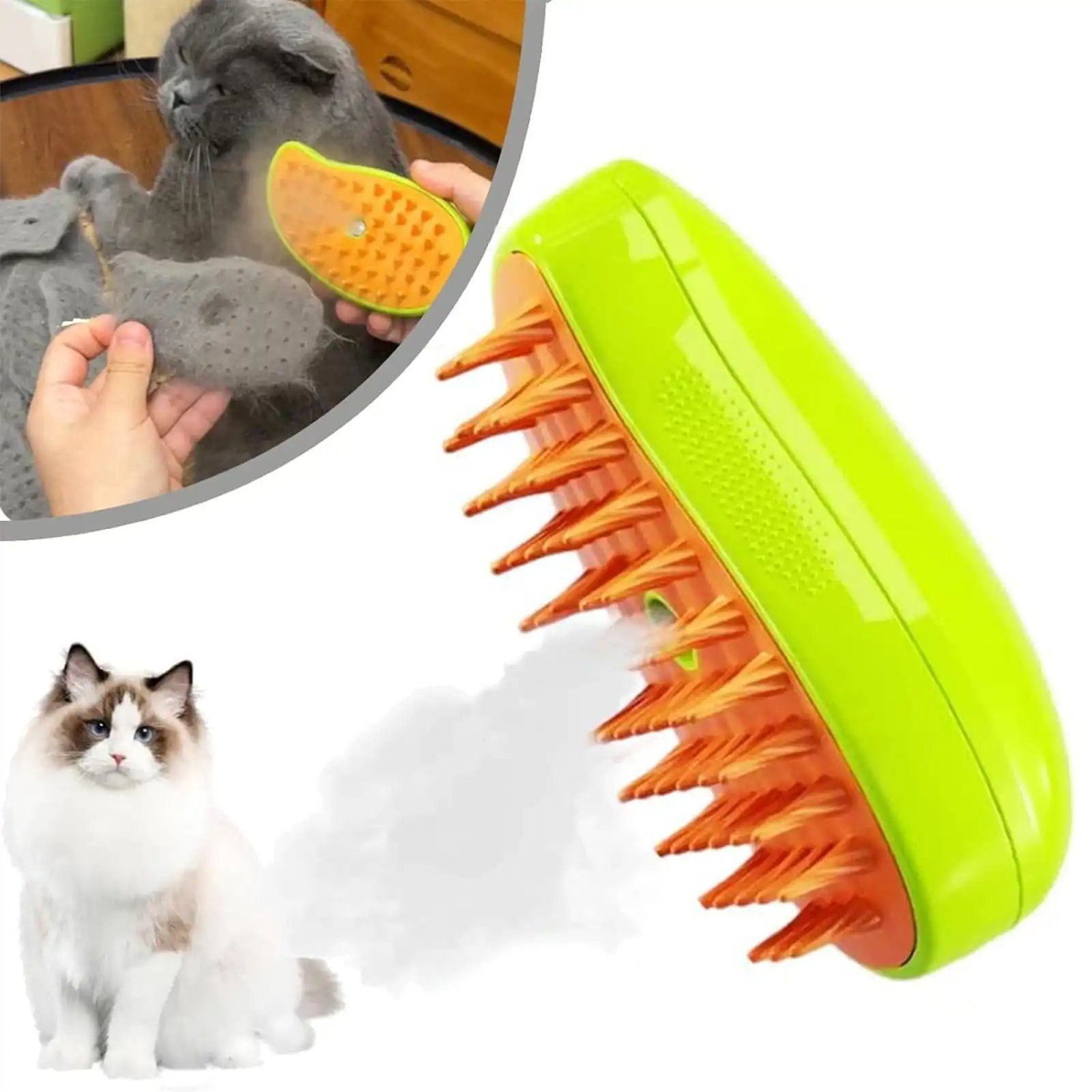 Wholesale in Stock 3 in 1 Cats Steam Brush Self Cleaning Cat Hair Removal Grooming Spray Steamy Brush for Cats and Dogs