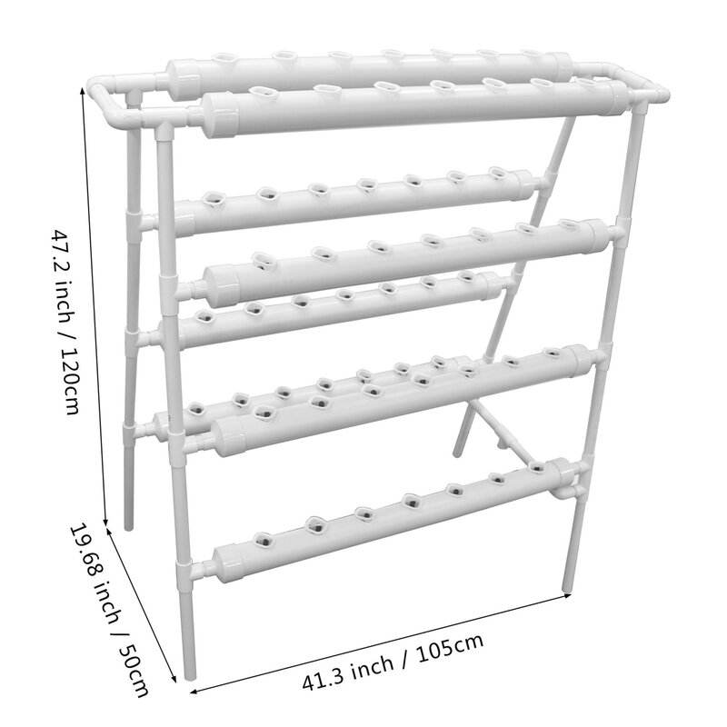 72 Plant Sites Home Garden Use PVC Hydroponics Growing System