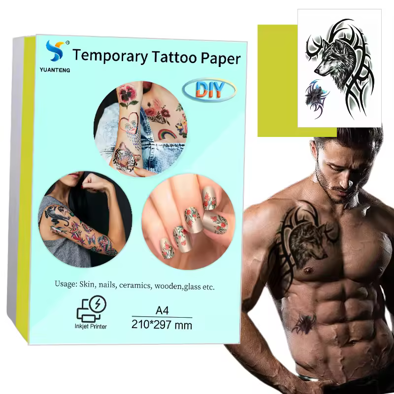 A4 Blank Tattoo Paper For Inkjet Printing Create Longlasting Temporary Tattoos Wholesale Yellow Background Tattoo Stencil Paper