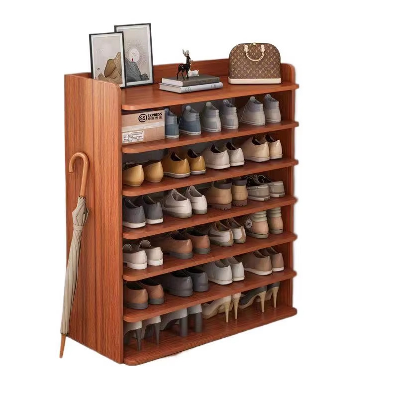 6 Tier Panel Shoe Rack Factory Price Wholesale Wooden Shoe Rack Shelves Multi-Functional MDF Storage Organizer