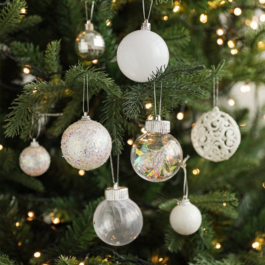 Wholesale New Outdoor Indoor Plastic PVC Fashion Colorful Christmas Ornaments Colorful Glitter Decorative Hanging Foam Ball Set for Party Home Decoration