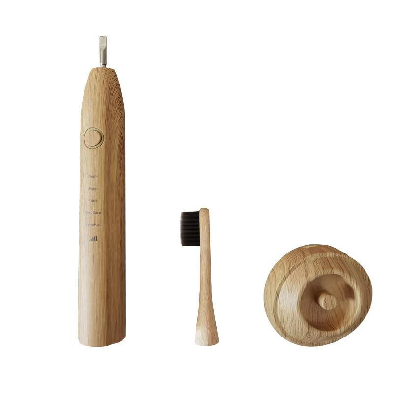 Biodegradable 2020 New Design Bamboo Electric Toothbrush with Bamboo Holder