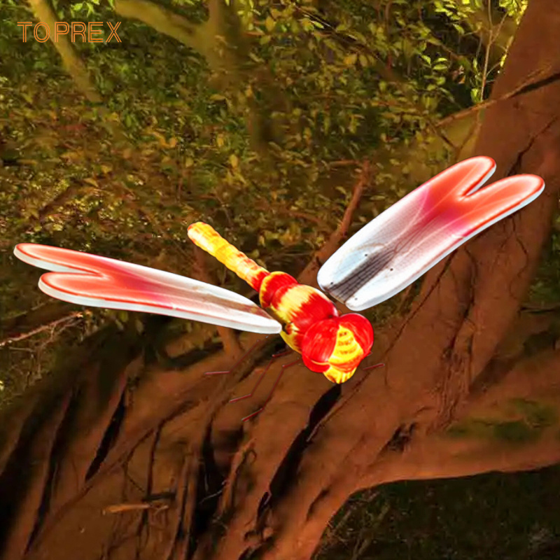 Toprex Best Seller New Decorative Lighting 3D Dynamic Flying Dragonfly Motif LED Garden Lights Outdoor Christmas Decorations