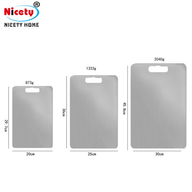 Wholesale Hot Selling Square Sanitary Multifunction Stainless Steel Chopping Board Durable Cutting Board