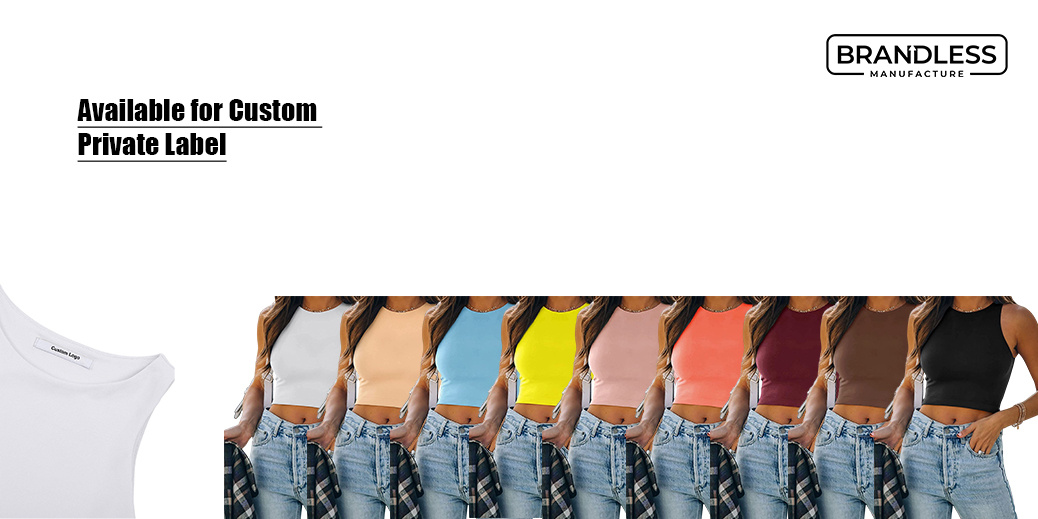 Customed Clothes Woman Summer Fitted Sleeveless Tanktop Sportswear Crop Top Blanks Apparel Clothing