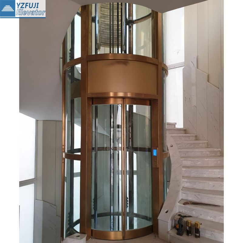 Chinese Luxury Round Glass Villa Small Home Vacuum Residential Elevator for 2-4floor Home Lift