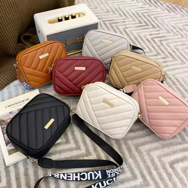 2025 Ladies New Design Summer Fashion Rhombus Sling Shoulder Tote Pu Roller Camera Bag Candy Patterned Phone Bag Crossbody Bag