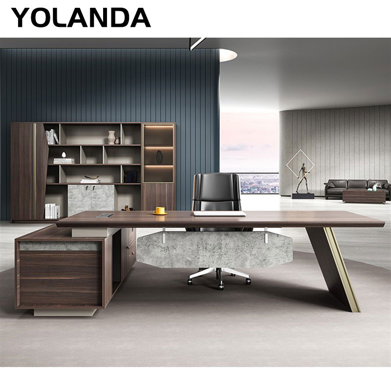 Yolanda Furniture New Style 2024 Luxury Furniture Wooden Designs CEO Office Computer Bureau Boss Table