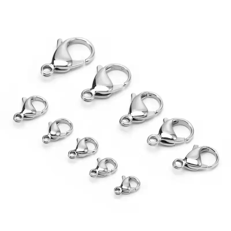 304L Stainless Steel Lobster Clasp 9mm to 33mm DIY Accessories Bracelet Necklace Connection Clasp