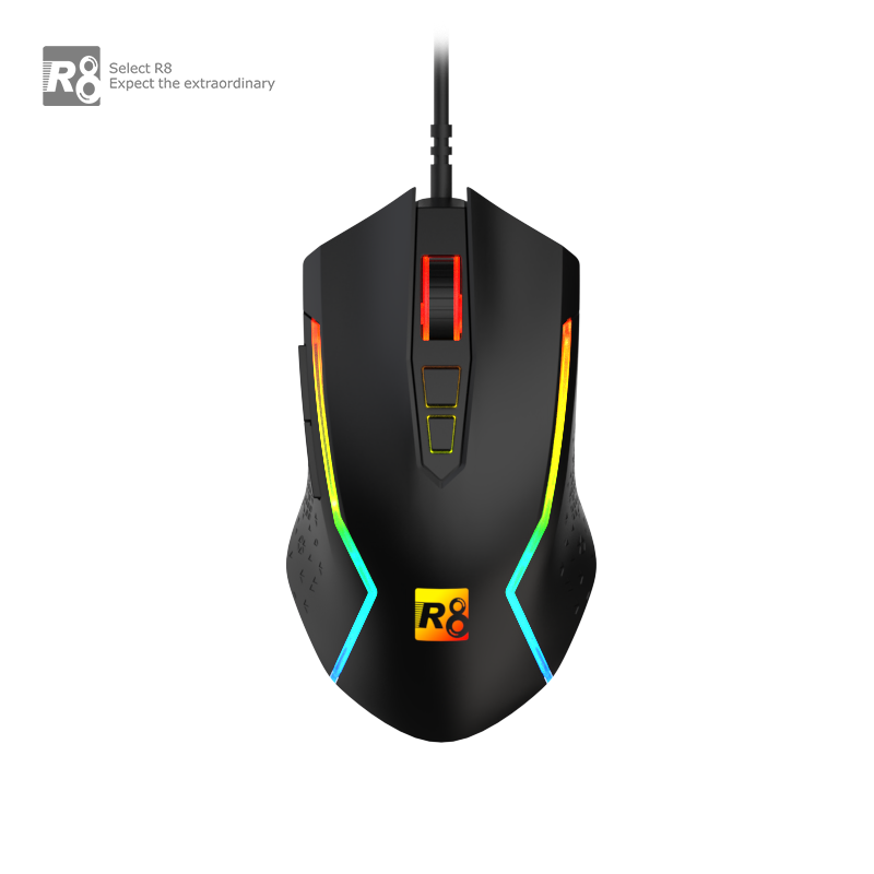 Oem Custom Wholesale High Quality Wired Lighting Optical 7 Keys Programmable Rgb Gaming Mouse 7200 Dpi