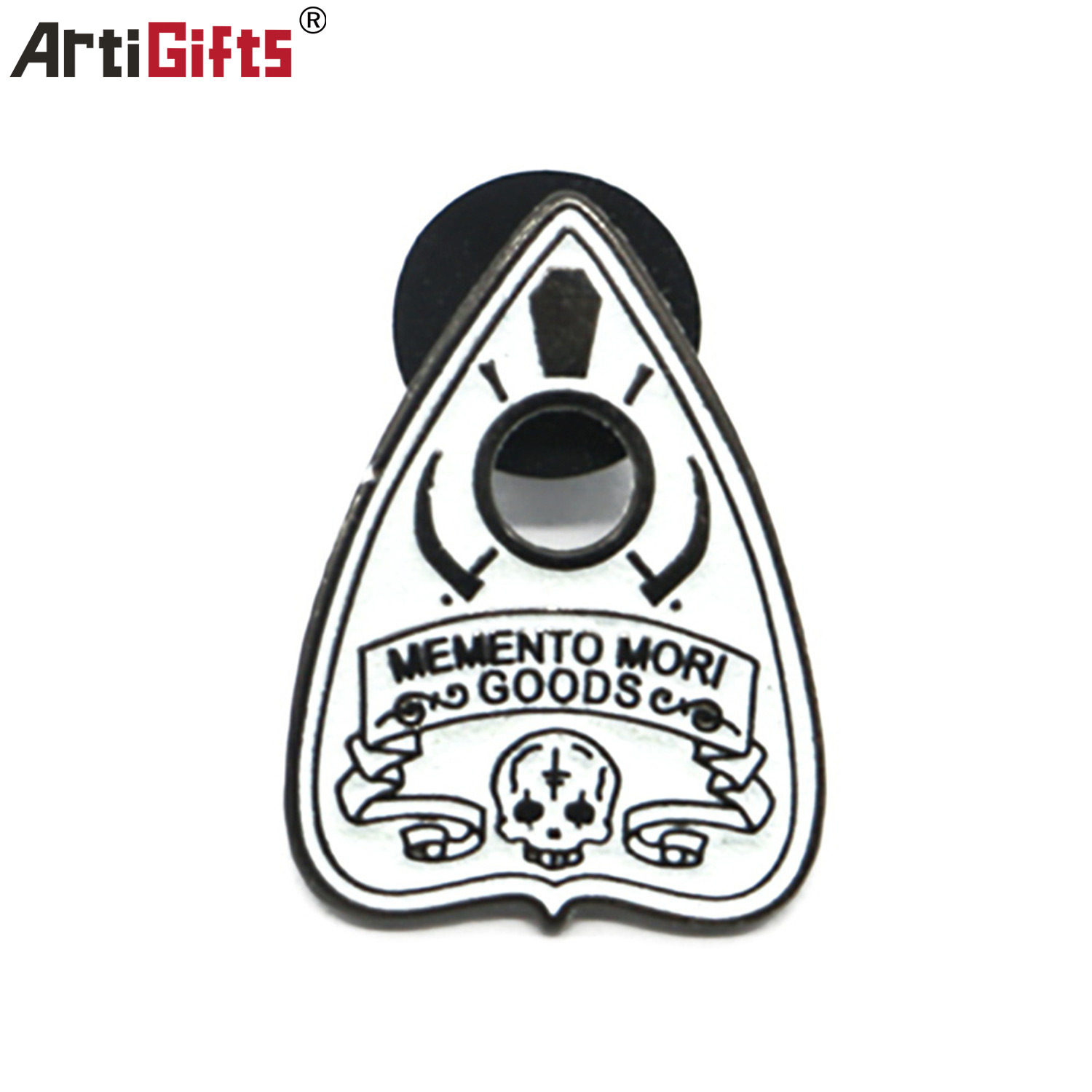 Hot Selling Bucket Tooth White Bone Badge Round Safety Lapel Pin