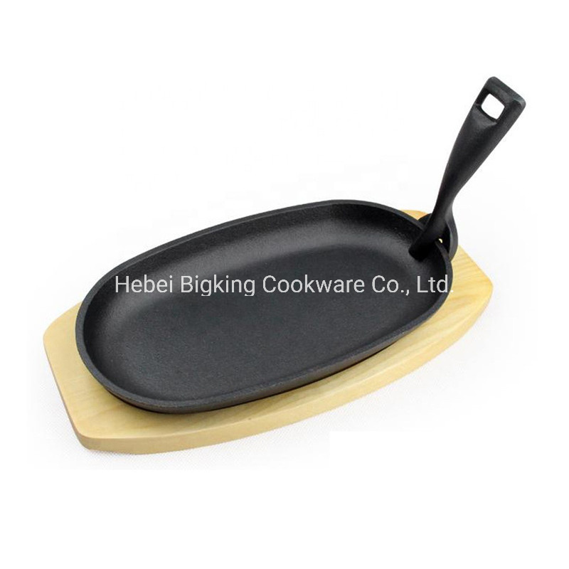 China Wholesale Best Sales Flat Baking Cast Iron Oval Steak Grill Plate