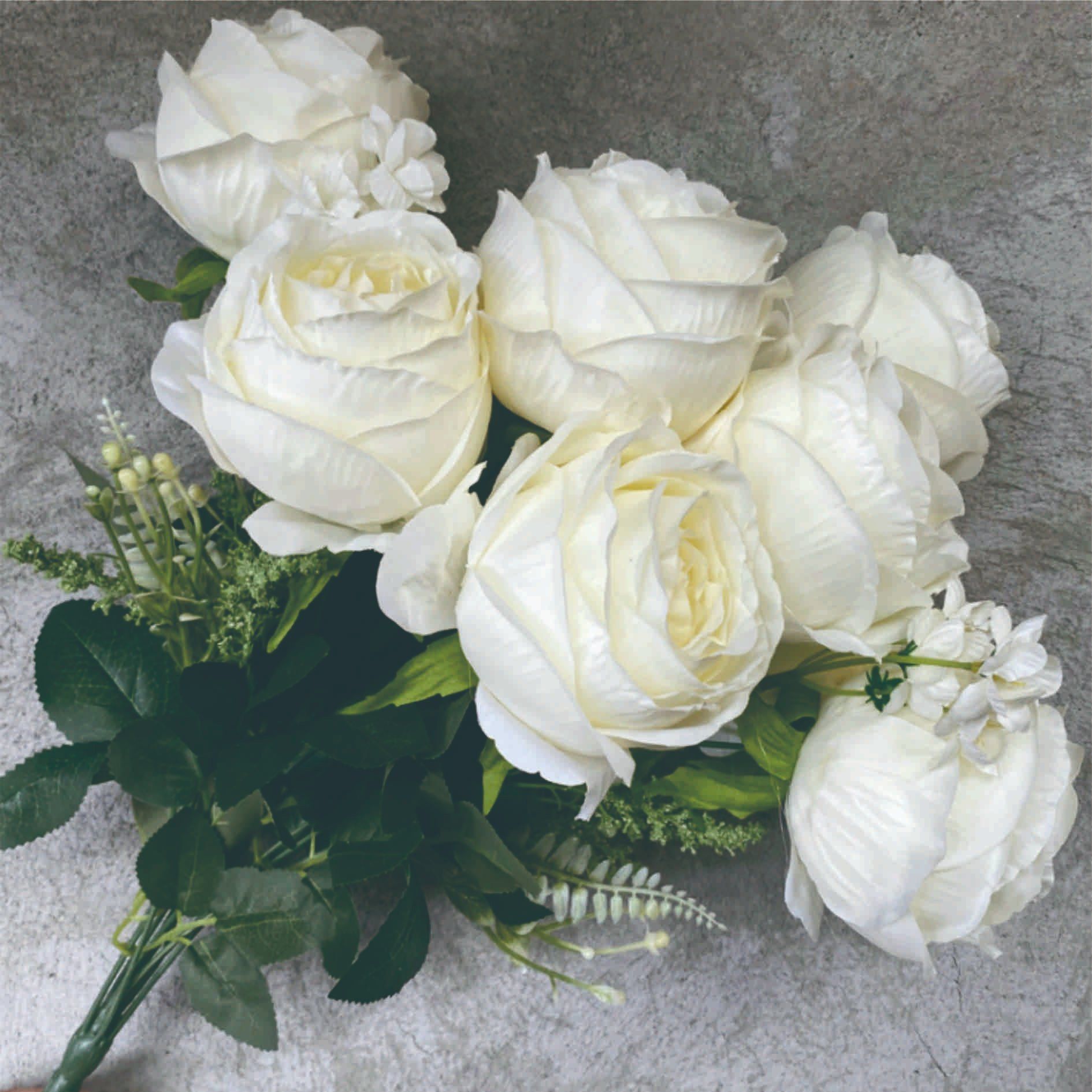 Romantic Home Wedding Decoration 13-Head Artificial Flower Rose Silk Faux Simulation Bouquet