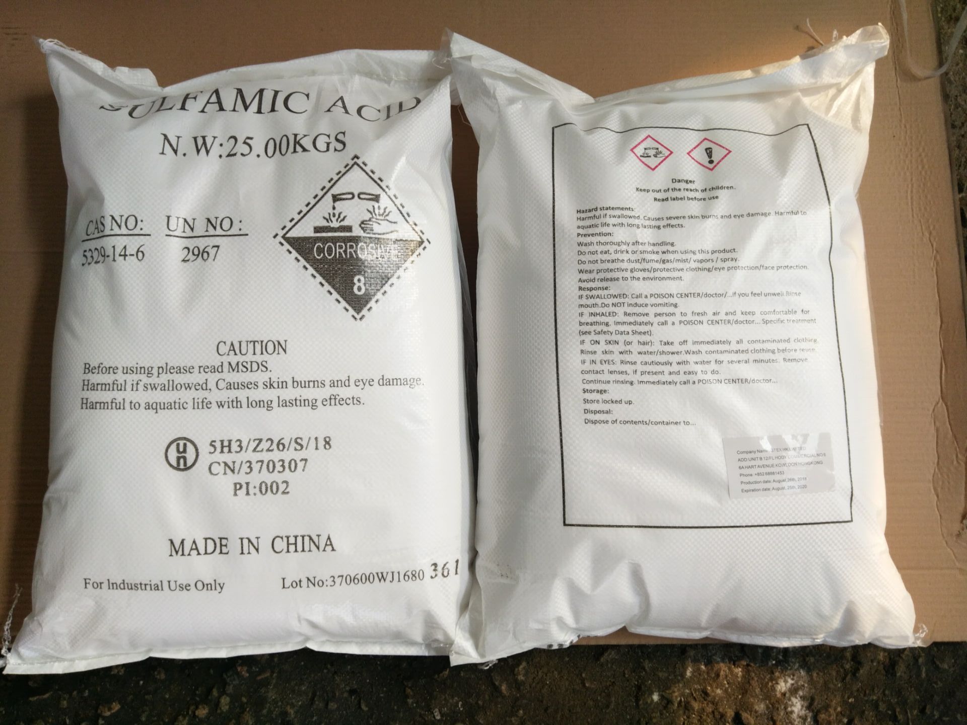 Sulfamic Acid (Sulphamic Acid) Used on Industry Chemical