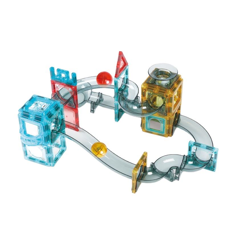 Best Sale DIY Toy Creative Magnetic Tiles Block Educational Toy Magnetic Marble Run Construction Set Toy for Kids