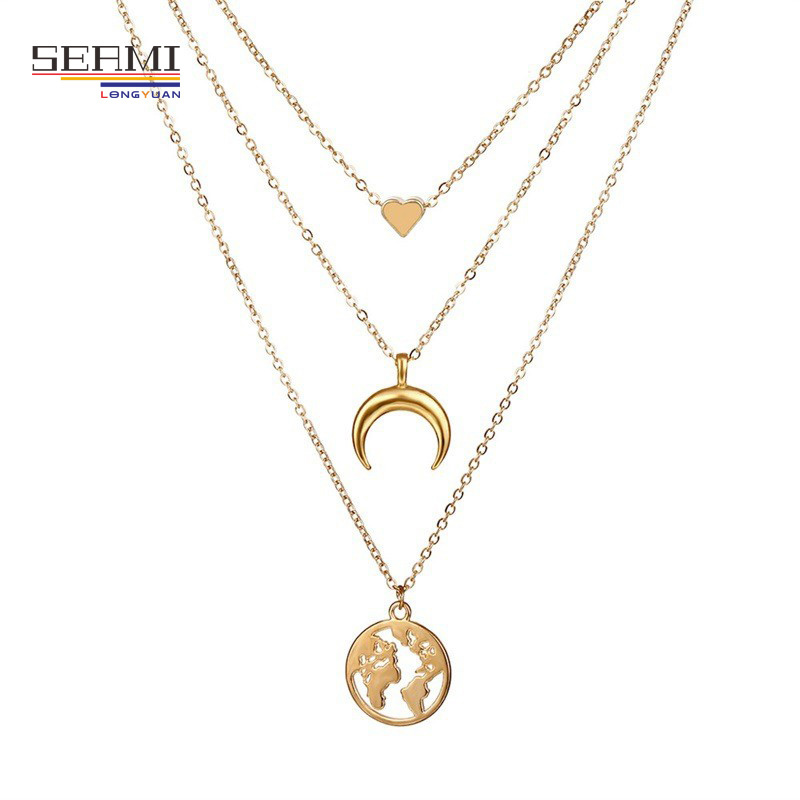 Shining Diva Fashion Latest Multilayer Western Neckpiece Neck Chain Designer Necklace