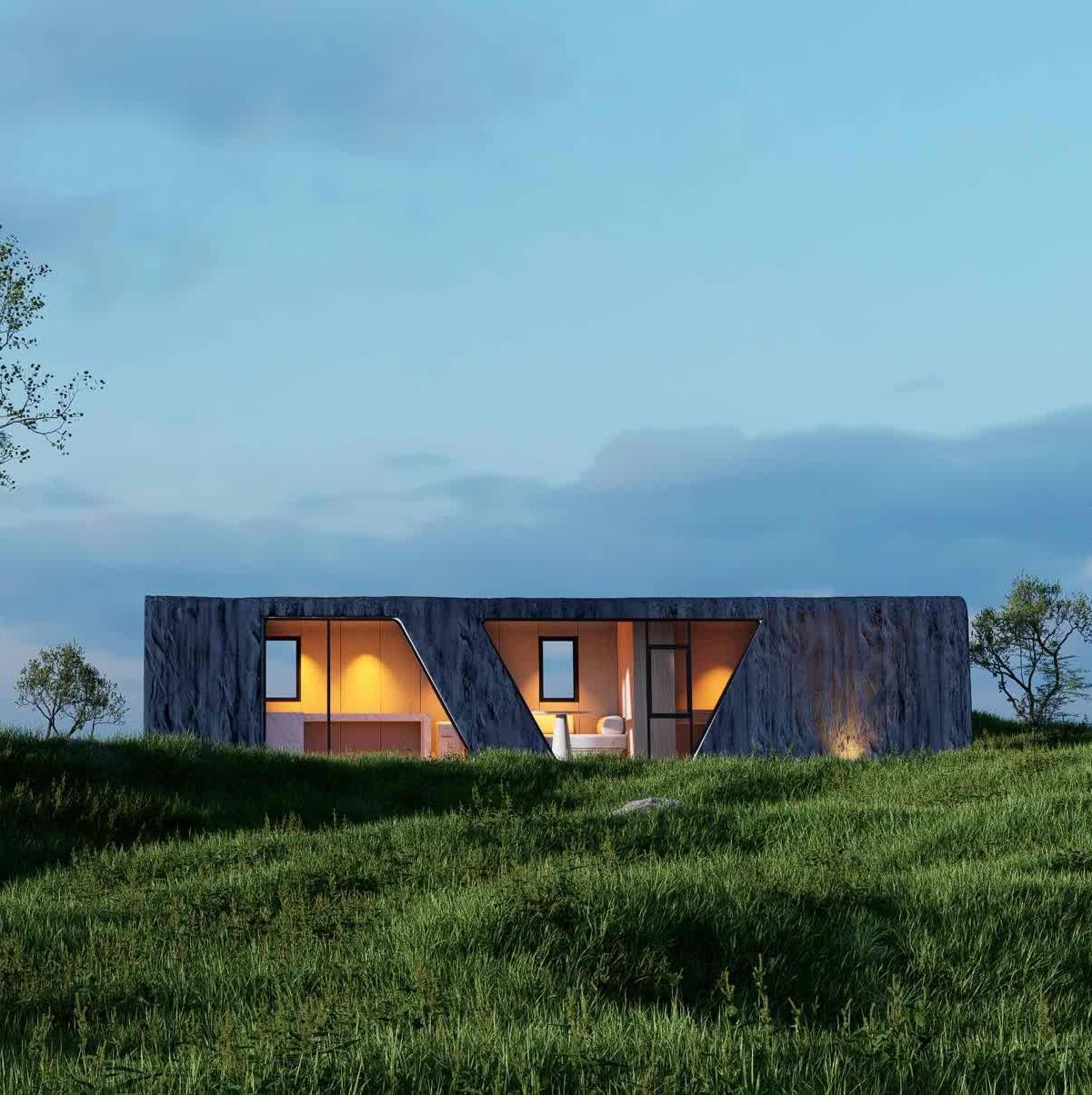 Minimalist Retreat Complex Space Capsule Design Tiny Container