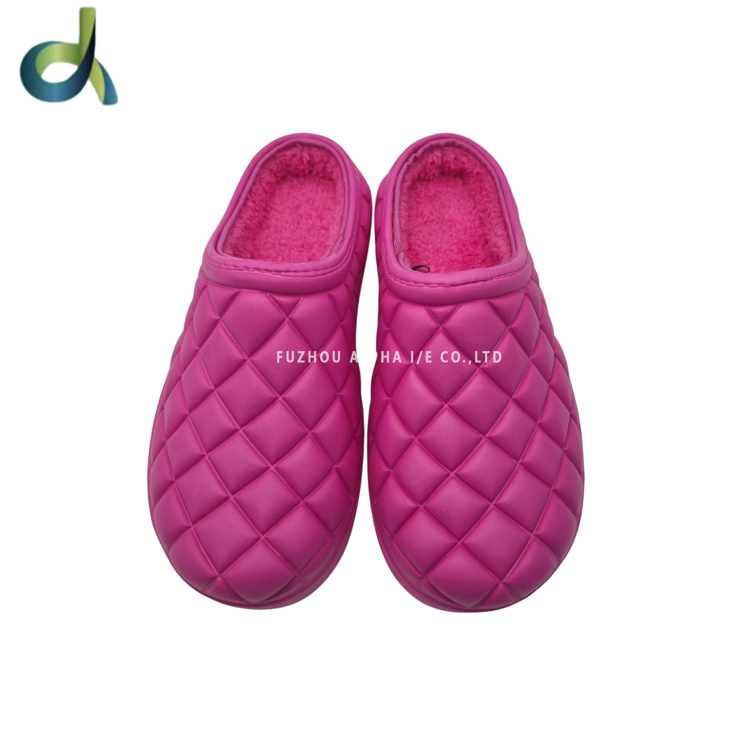 Fashion Washable EVA Winter Super Light Weight Softness Fluffy Shoes Snow Shoes with Fur