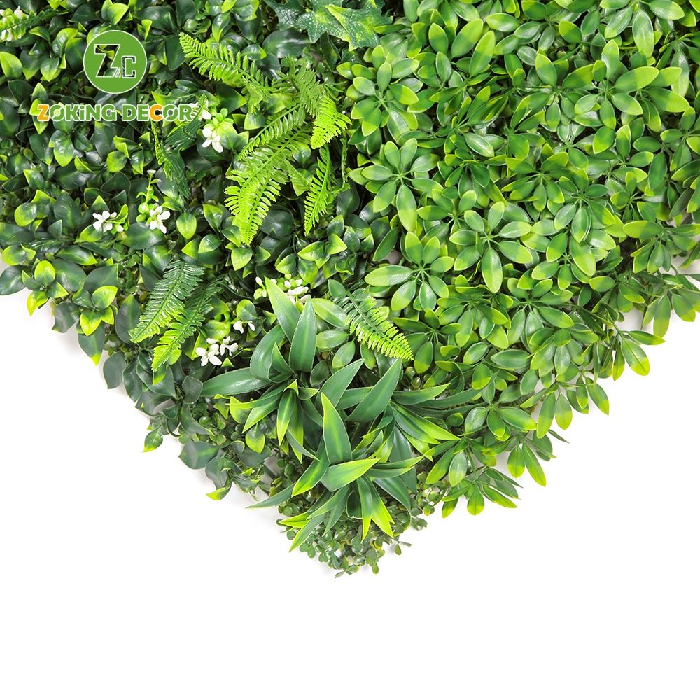 Zc High Quality Artificial Green Hedge Boxwood Panel Mat Artificial Grass Backdrop