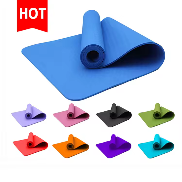 2025 Wholesale Non-slip Eco Friendly Exercise Natural Marked Extra Thick Fitness Nbr Tpe Foam Pvc Bicolour Yoga Mat With Strap