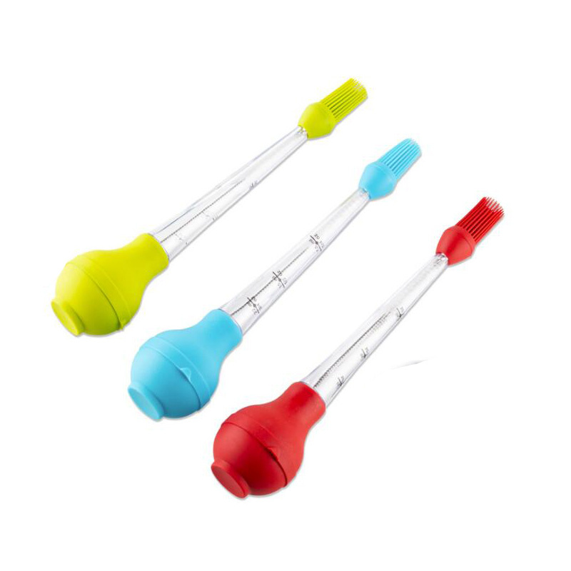 Silicone Grilling Brush Baking Roasting Cooking Baster with Marinade Needles Ci15662