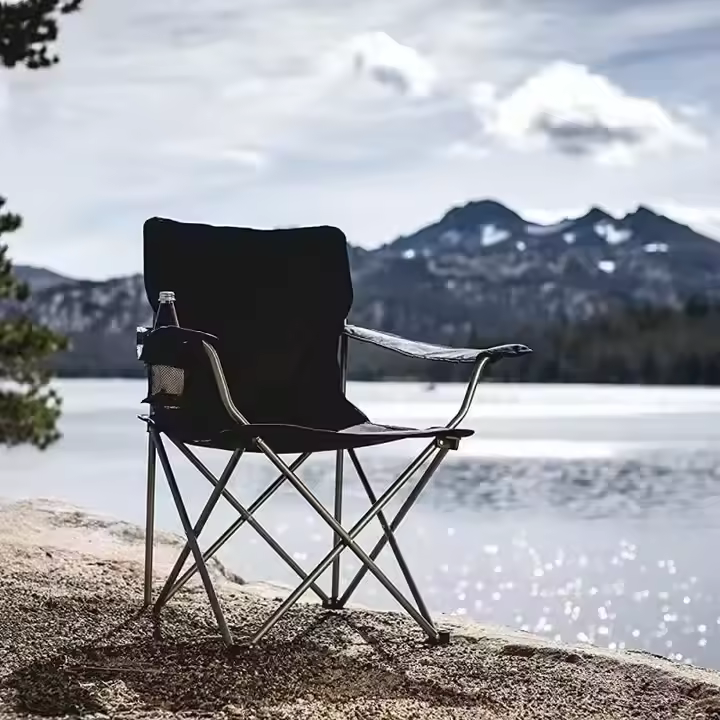 Camping Chair Picnic Outdoor Furniture Portable Folding Personalized Fishing For Beach Lawn Chair With Cup Holder