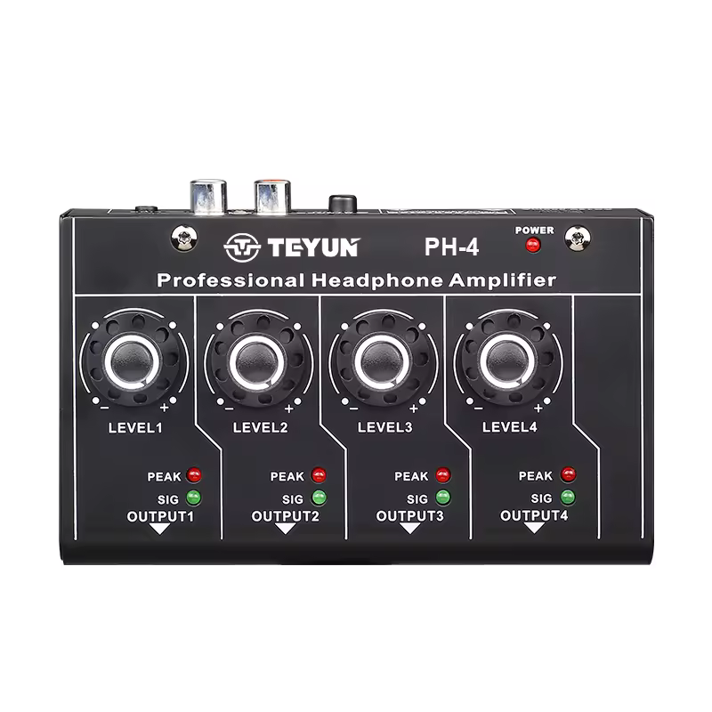 Teyun Ph4 4-channel Portable Wireless Audio Mixer Metal Speaker Unit For Mobile Phones Computers Headphone Distributor Accessory