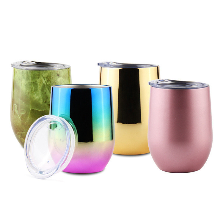 450ml 304 Stainless Steel Egg Shape Tumbler Vacuum Travel Mug