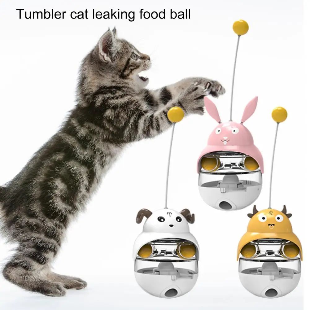 Pet Supply Cat Treat Dispenser Toy Funny Cat Tumbler Toy Cat Food Treat Toy Pets Slow Feeder Cat Food Ball Increases Iq 360 Degrees