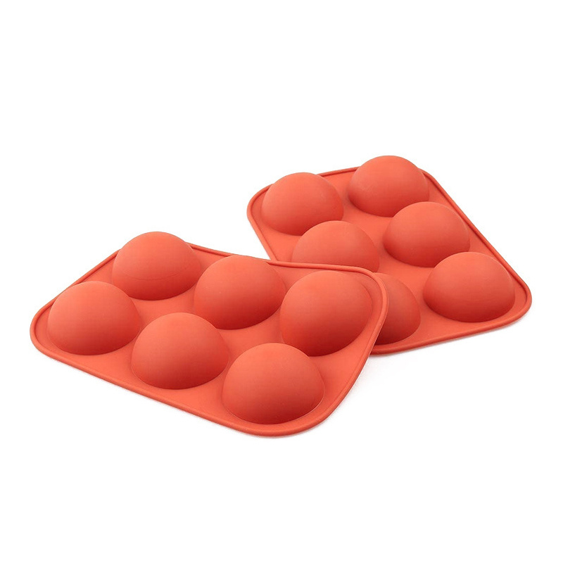 in Stock 6 Cells Half Ball Shaped 3D Silicone Mold Chocolate Cake Half Sphere Silicone Mold