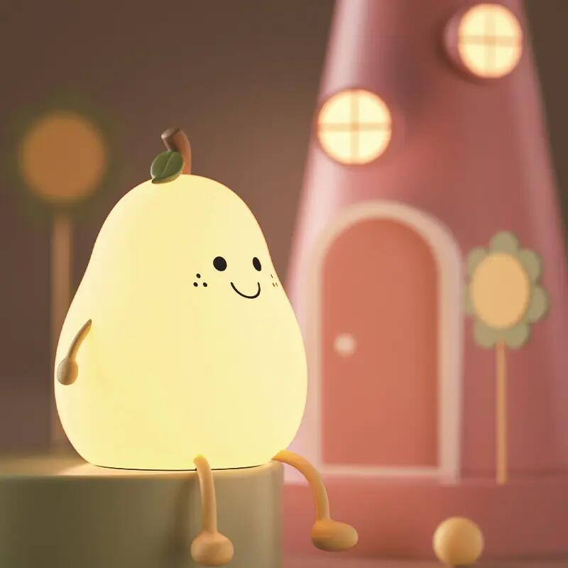 2024 New Hot Selling Funny Gift USB Rechargeable Portable Night Pear Lamp