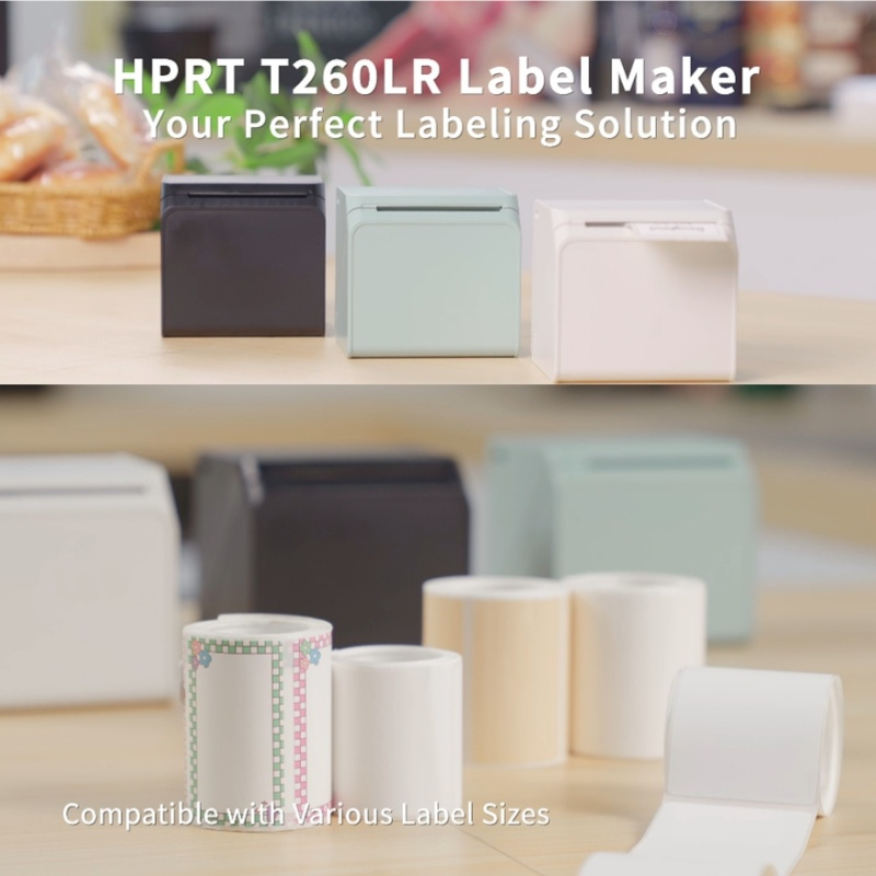 HPRT T260LR Mini Portable Thermal Multi-Function Sticker Label Maker Machine for Office Clothes Home Tag