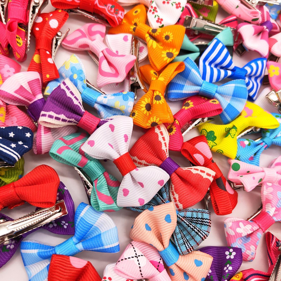 10PCS Pet Puppy Cat Dog Hair Bows with Rubber Bands Dog Grooming Accessories for Small Dogs Pet Supplies