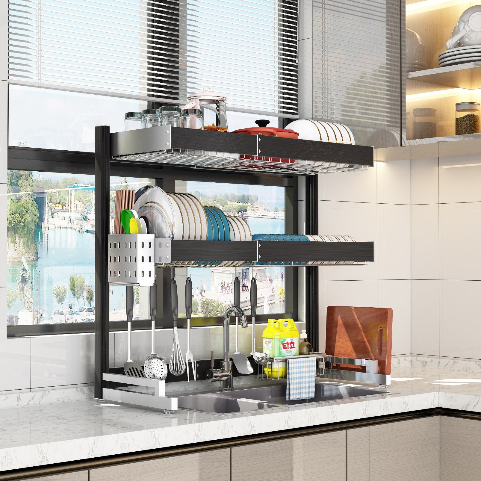Modern Kitchen Shelf Organizer with High-Quality Dish Drain Rack