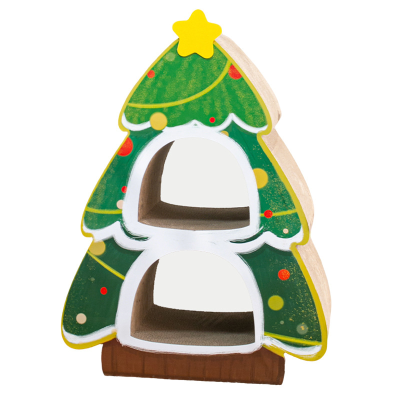 Pet Supplies Manufacturer Wholesale New Christmas Gifts Compact Green Sisal Cat Scratching Post Cat Tree Tower Toy Cat Scratcher