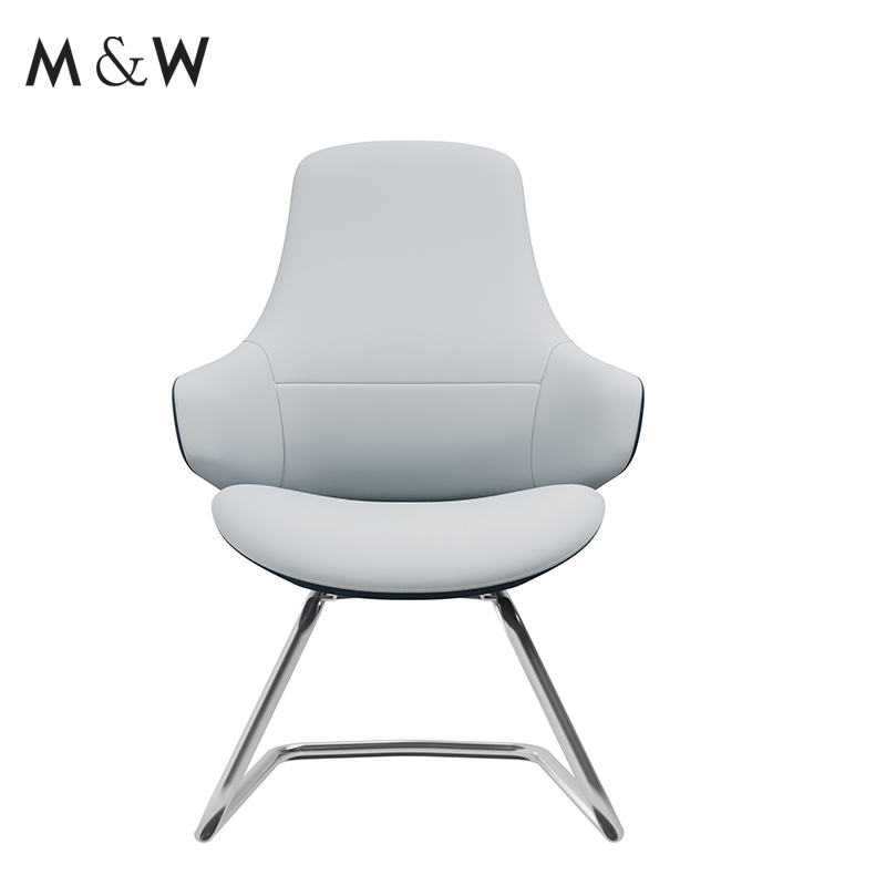 M&W Factory Manufacturer Bowed Feet Chair Executive Office Furniture Modern PU Leather Chair