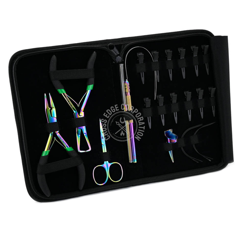 Cheap Price Hair Extension Tools With Accessories Pliers Small Threads Scissor Hair Parting Ring Beads Loop & Hook Clips Kit Set