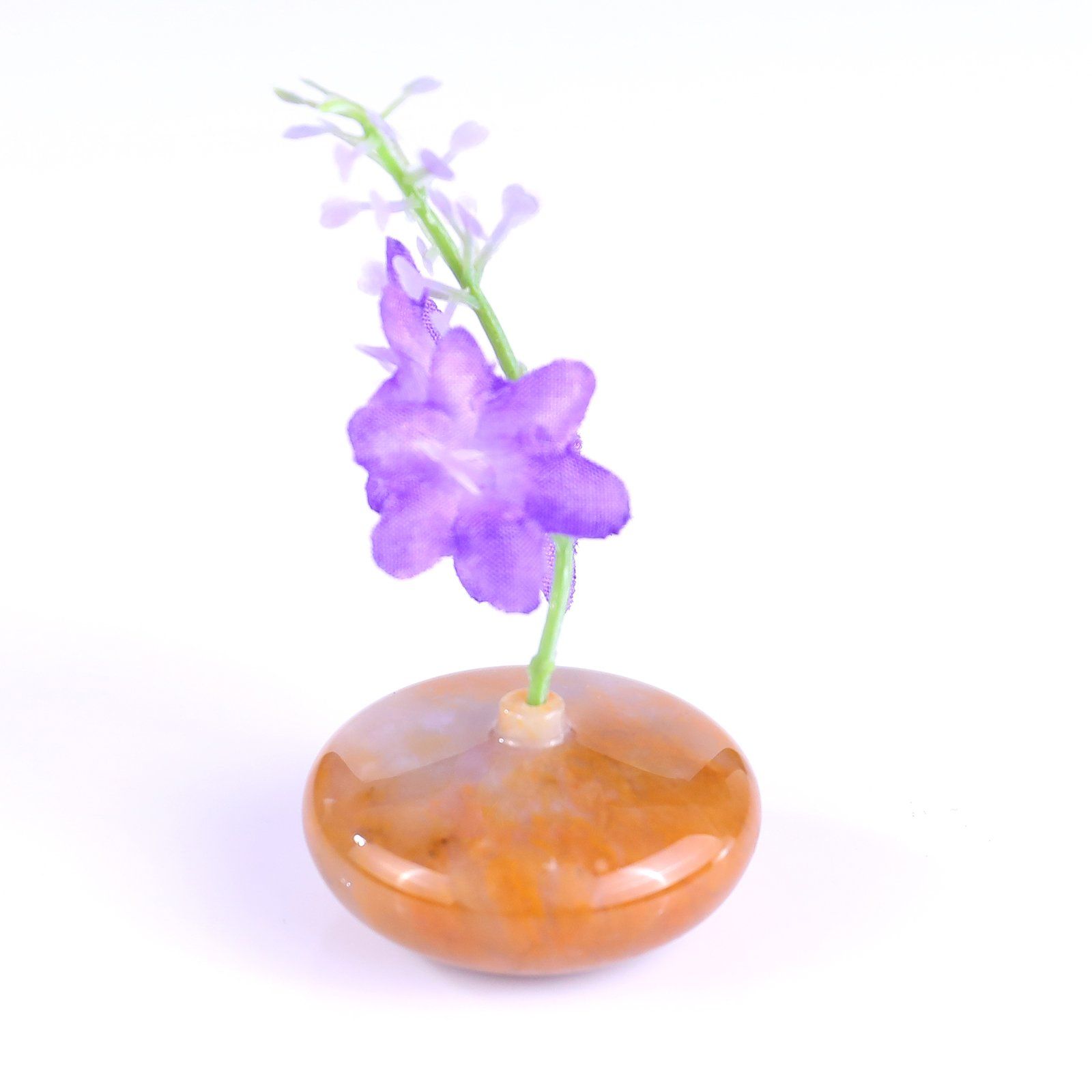 Wholesale Natural Chalcedony Mini Incense Holder Burner Stick Gemstone Vase Home Decoration