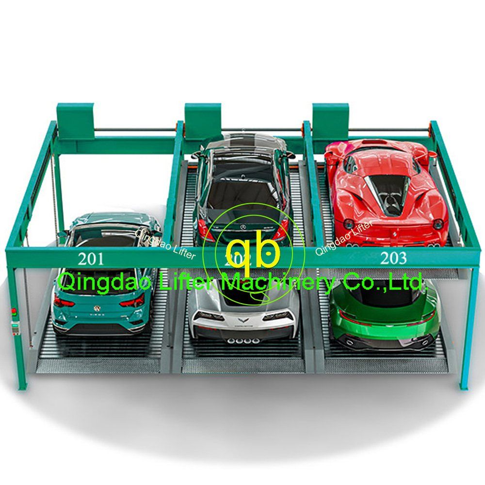 Double Level Vertical Autopark Lift-Sliding Car Elevator 5 Car Parking Spaces Move up-Down and Transversely