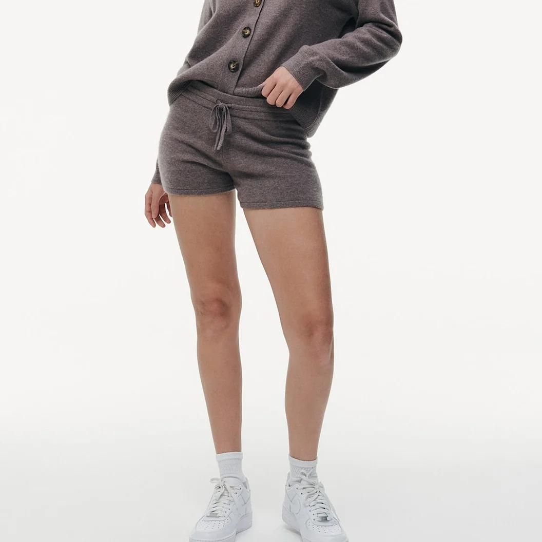 Original Cashmere Knitted Ladies Flat Drawstring Short Pants